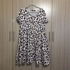 Leopard Print Dress With Pockets